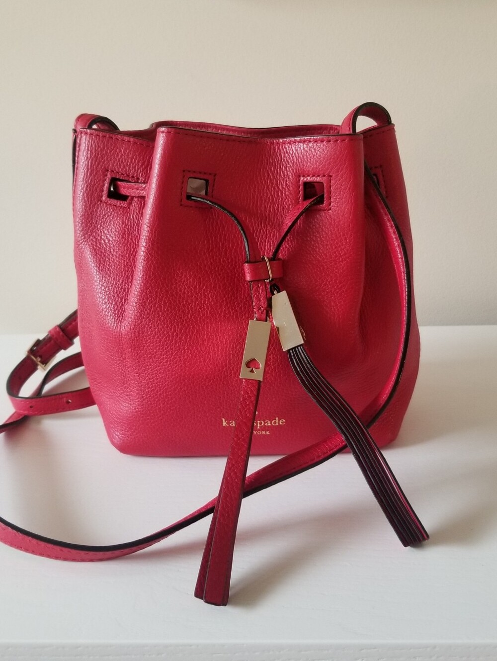 Kate Spade Grey Street Cooper Leather Bucket Crossbody Bag